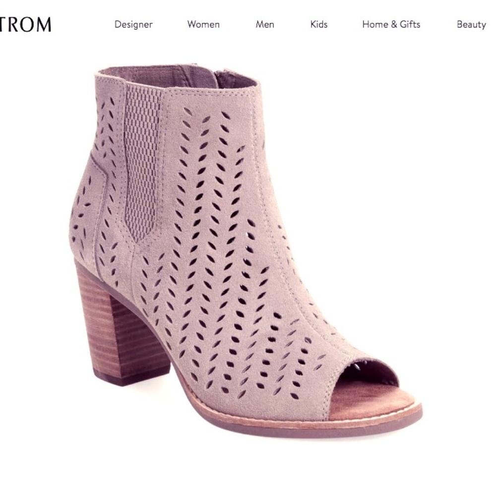 Tom's peep toe booties